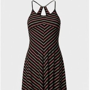 Patagonia Kamala Dress Women Small Black Striped Racerback Eco-Friendly Gorpcore